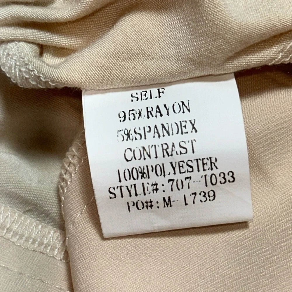ORIGAMI By Vivien Creamy Beige Color Sleeveless Lace Hem Slip Dress Size L